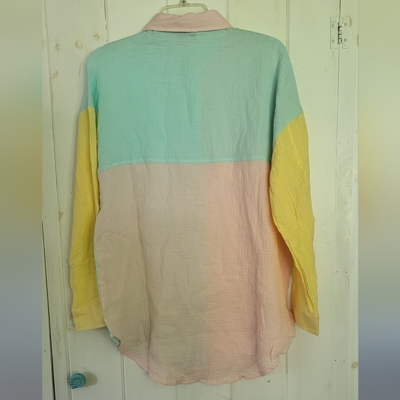 Simply Southern Collection Super Soft Colorblock Button Blouse - Picture 3 of 8